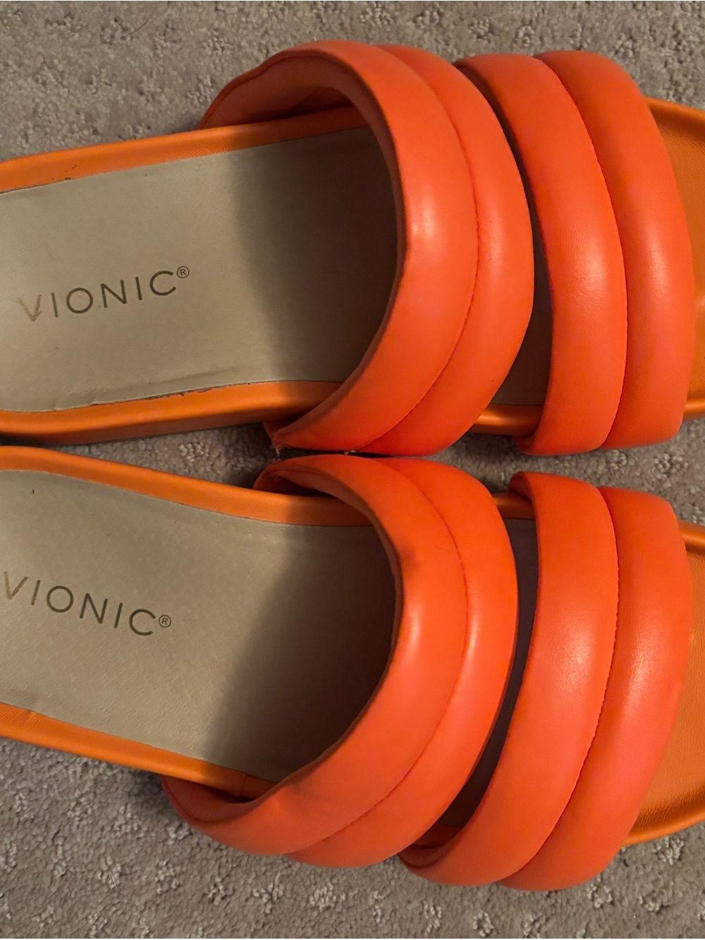 Vionic Orange Triple-Band Slide Sandals